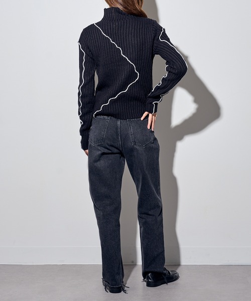 MAISON BREEZE reveur(メゾンブリーズレヴール)の「【MAISON BREEZE reveur】メロー配色ニットタートルネックニット DTK(ニット/セーター・レディース・ブラック/グレー/ブラウン/アイボリー・FREE)」の10枚目の写真