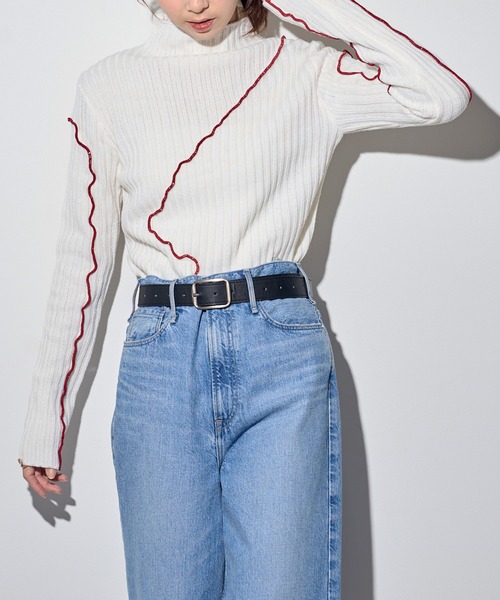MAISON BREEZE reveur(メゾンブリーズレヴール)の「【MAISON BREEZE reveur】メロー配色ニットタートルネックニット DTK(ニット/セーター・レディース・ブラック/グレー/ブラウン/アイボリー・FREE)」の13枚目の写真