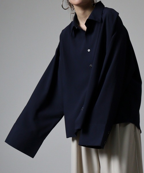 FUNALIVE（ファンアライブ）の「ciao ビッグカフスシャツ（シャツ/ブラウス・メンズ・チャコール/ネイビー/ホワイト/ボルドー/ブラック・M/L）」の4枚目の写真