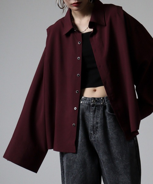 FUNALIVE（ファンアライブ）の「ciao ビッグカフスシャツ（シャツ/ブラウス・メンズ・チャコール/ネイビー/ホワイト/ボルドー/ブラック・M/L）」の5枚目の写真