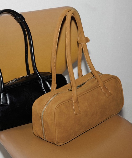 ADAM ET ROPE'（アダムエロペ）の「【サステナブル】・【新色追加】ロングハンドルボストンバッグ（ボストンバッグ・レディース・キャメル/ブラック/サックスブルー・FREE）」の3枚目の写真