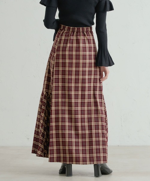 Bias Pleated Check Skirt / チェックバイアスプリーツスカート