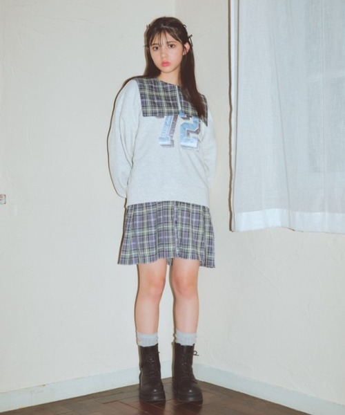 repipi armario（レピピ アルマリオ）の「スクエアネックティアードワンピース（ワンピース・キッズ・ブルー系その他/ブラック・SMALL/MEDIUM/LARGE）」の6枚目の写真