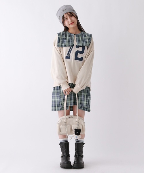 repipi armario（レピピ アルマリオ）の「スクエアネックティアードワンピース（ワンピース・キッズ・ブルー系その他/ブラック・SMALL/MEDIUM/LARGE）」の9枚目の写真