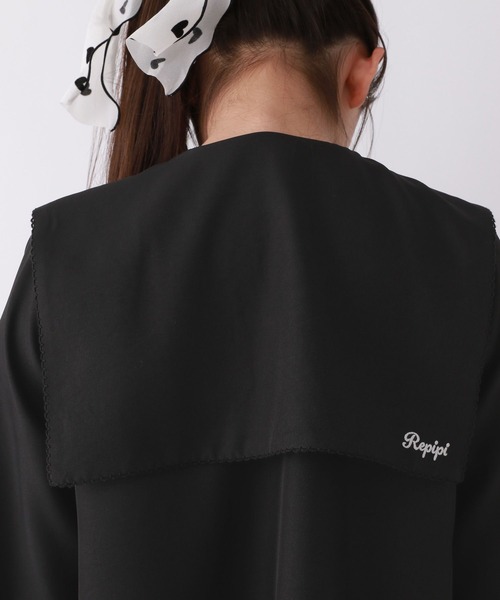 repipi armario（レピピ アルマリオ）の「スクエアネックティアードワンピース（ワンピース・キッズ・ブルー系その他/ブラック・SMALL/MEDIUM/LARGE）」の18枚目の写真