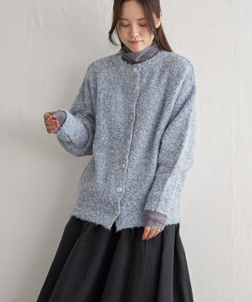 LBC(エルビーシー)の「リサイクルモコモコ2WAYカーディガン(カーディガン/ボレロ・レディース・イエロー/オレンジ/ブルー/チャコール・M)」の3枚目の写真