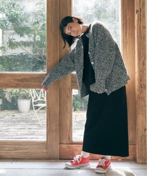 LBC(エルビーシー)の「リサイクルモコモコ2WAYカーディガン(カーディガン/ボレロ・レディース・イエロー/オレンジ/ブルー/チャコール・M)」の13枚目の写真