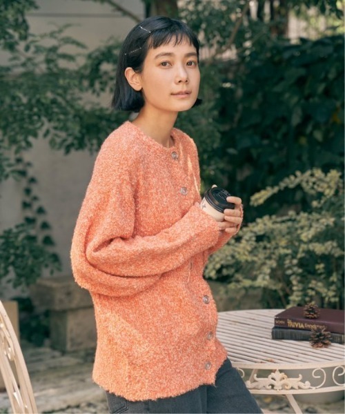 LBC(エルビーシー)の「リサイクルモコモコ2WAYカーディガン(カーディガン/ボレロ・レディース・イエロー/オレンジ/ブルー/チャコール・M)」の7枚目の写真