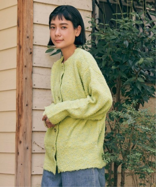 LBC(エルビーシー)の「リサイクルモコモコ2WAYカーディガン(カーディガン/ボレロ・レディース・イエロー/オレンジ/ブルー/チャコール・M)」の11枚目の写真