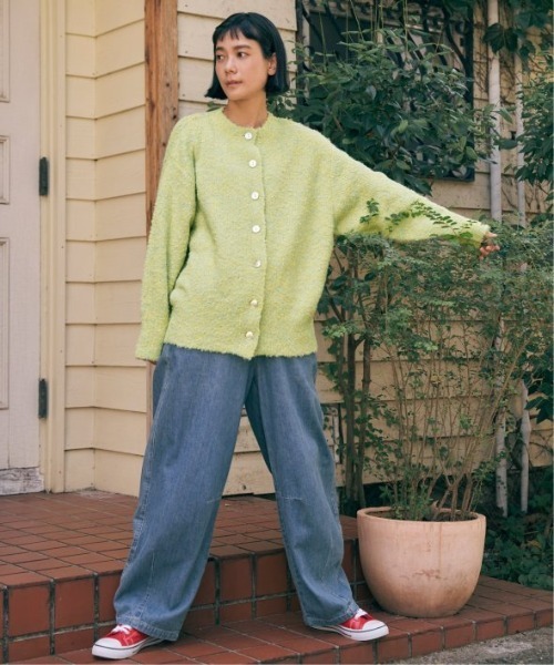 LBC(エルビーシー)の「リサイクルモコモコ2WAYカーディガン(カーディガン/ボレロ・レディース・イエロー/オレンジ/ブルー/チャコール・M)」の18枚目の写真