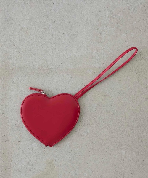 バレンタイン限定 ハート ポーチ 　カードケース　チャーム付き Heart cardcase charm poach/ハート カードケース チャーム ポーチ
