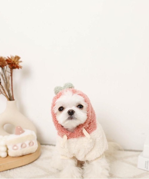 moncheri(モンシェリ)の「フルーツフードボアパーカー(ペットウェア・レディース・オレンジ/ピンク・S/L/XL/M/2M/XS)」の3枚目の写真