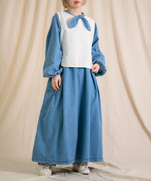 Brocante / ブロカント] 5ozデニム フラールワンピース（ワンピース