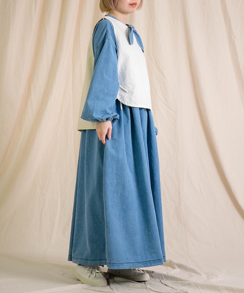 Brocante / ブロカント] 5ozデニム フラールワンピース（ワンピース