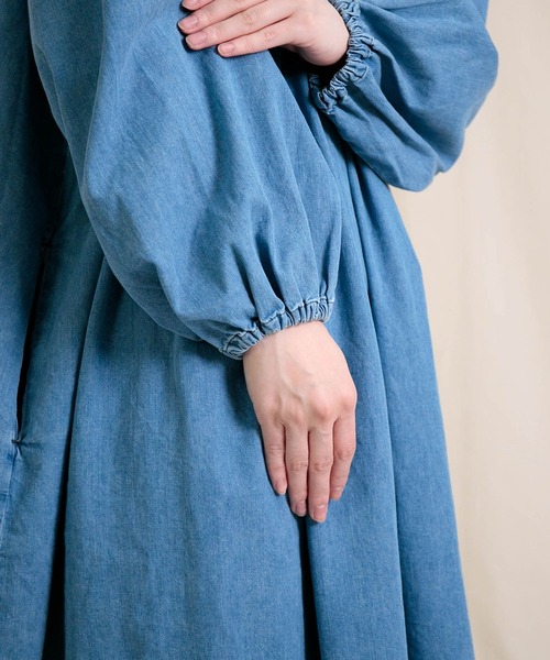 Brocante / ブロカント] 5ozデニム フラールワンピース（ワンピース