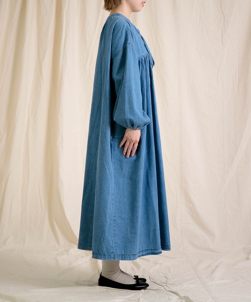 Brocante / ブロカント] 5ozデニム フラールワンピース（ワンピース