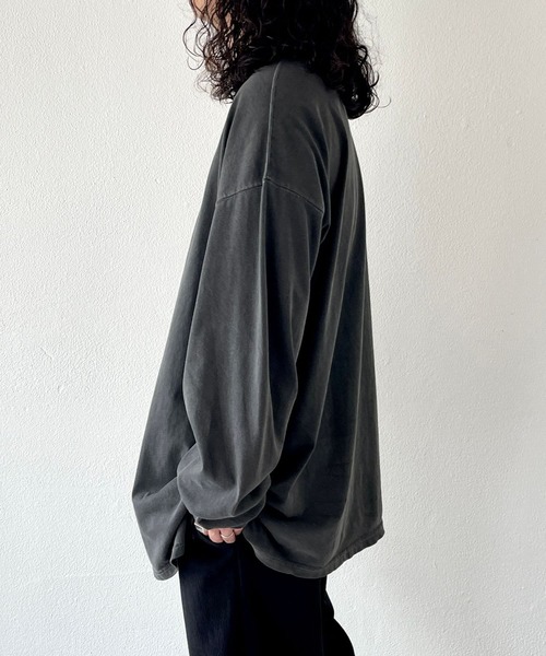 natto（ナット）の「vintage like loose silhouette long sleeve（Tシャツ/カットソー・メンズ・チャコール/グレー・FREE）」の16枚目の写真