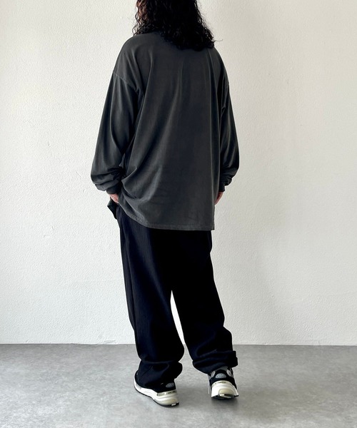 natto（ナット）の「vintage like loose silhouette long sleeve（Tシャツ/カットソー・メンズ・チャコール/グレー・FREE）」の19枚目の写真