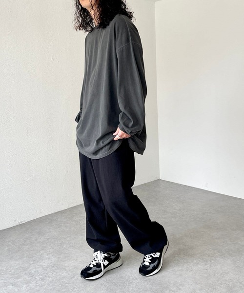 natto（ナット）の「vintage like loose silhouette long sleeve（Tシャツ/カットソー・メンズ・チャコール/グレー・FREE）」の3枚目の写真