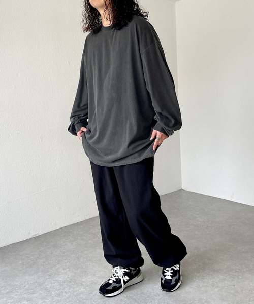 natto（ナット）の「vintage like loose silhouette long sleeve（Tシャツ/カットソー・メンズ・チャコール/グレー・FREE）」の4枚目の写真