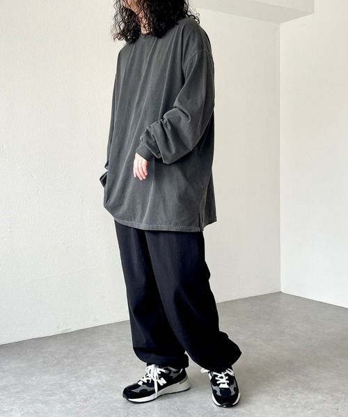 natto（ナット）の「vintage like loose silhouette long sleeve（Tシャツ/カットソー・メンズ・チャコール/グレー・FREE）」の5枚目の写真