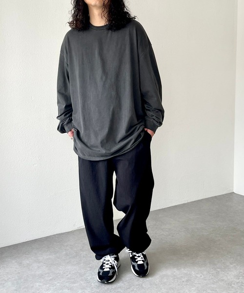 natto（ナット）の「vintage like loose silhouette long sleeve（Tシャツ/カットソー・メンズ・チャコール/グレー・FREE）」の6枚目の写真