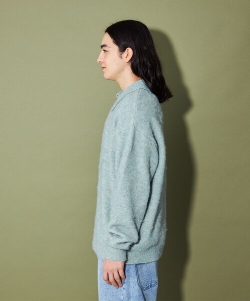 CITEN(シテン)の「<CITEN>シャギーニットポロシャツ(ニット/セーター・メンズ・ブラック/ライトブルー・L/M)」の10枚目の写真