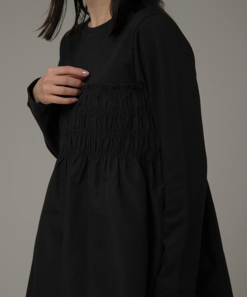 URBAN RESEARCH Sonny Label（アーバンリサーチサニーレーベル）の「シャーリングビスチェドッキングカットプルオーバー（Tシャツ/カットソー・レディース・ブラック/オフホワイト/ストライプ・FREE）」の13枚目の写真