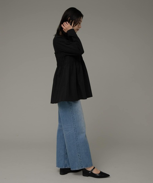 URBAN RESEARCH Sonny Label（アーバンリサーチサニーレーベル）の「シャーリングビスチェドッキングカットプルオーバー（Tシャツ/カットソー・レディース・ブラック/オフホワイト/ストライプ・FREE）」の19枚目の写真