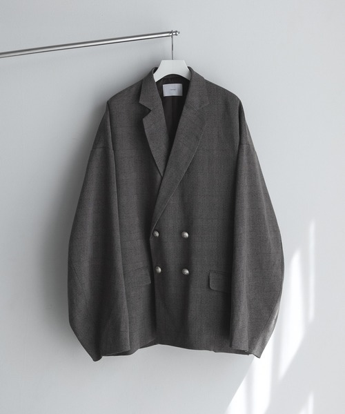 25SS remer ルーズベーシックダブルテーラードジャケット ブラック S remer ジャケット テーラードジャケット loose basic double