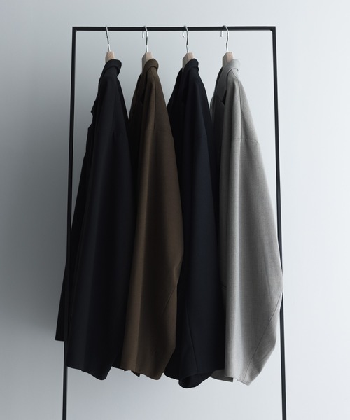 remer(リメール)の「【セットアップ対応】loose basic double tailored jacket / ルーズベーシックダブルテーラードジャケット(テーラードジャケット・メンズ・ダークブラウン/ブラック/グレイッシュベージュ/ネイビー/ブラック系その他/ブラウン系その他・MEDIUM/SMALL/X-SMALL/LARGE)」の11枚目の写真