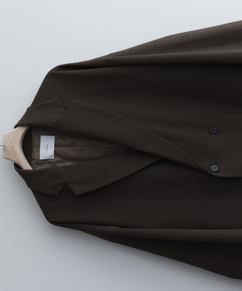 remer(リメール)の「【セットアップ対応】loose basic double tailored jacket / ルーズベーシックダブルテーラードジャケット(テーラードジャケット・メンズ・ダークブラウン/ブラック/グレイッシュベージュ/ネイビー/ブラック系その他/ブラウン系その他・MEDIUM/SMALL/X-SMALL/LARGE)」の17枚目の写真