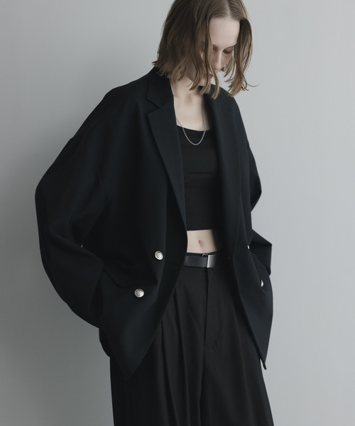 remer(リメール)の「remer 26秋冬コレクション新作 - loose basic double tailored jacket / ルーズベーシックダブルテーラードジャケット(セットアップ対応)(テーラードジャケット・メンズ・ダークブラウン/ブラック/グレイッシュベージュ/ネイビー/ブラック系その他/ブラウン系その他/ダークグレー・MEDIUM/SMALL/X-SMALL/LARGE)」の19枚目の写真