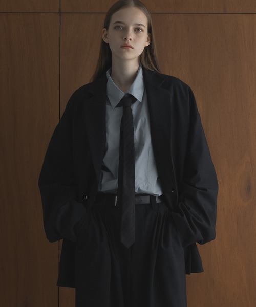 remer(リメール)の「remer 26秋冬コレクション新作 - loose basic double tailored jacket / ルーズベーシックダブルテーラードジャケット(セットアップ対応)(テーラードジャケット・メンズ・ダークブラウン/ブラック/グレイッシュベージュ/ネイビー/ブラック系その他/ブラウン系その他/ダークグレー・MEDIUM/SMALL/X-SMALL/LARGE)」の21枚目の写真