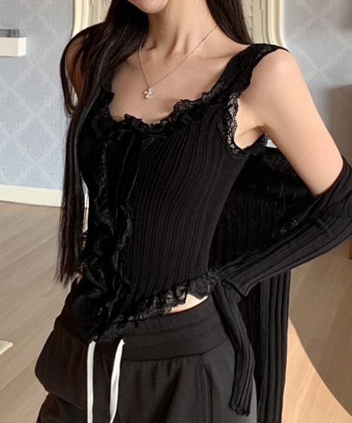 Maglia Plus マリア プラス ボリュームフリルタンクトップ SALE mystic】フリルニットタンク[品番：PALW0004533]｜PAL GROUP