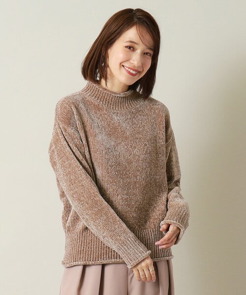 ITS'DEMO（イッツデモ）の「◆【手洗い可】ベロアモールニット（ニット/セーター・レディース・アイボリー/ブラウン系/サックスブルー/ピンク・00）」の3枚目の写真