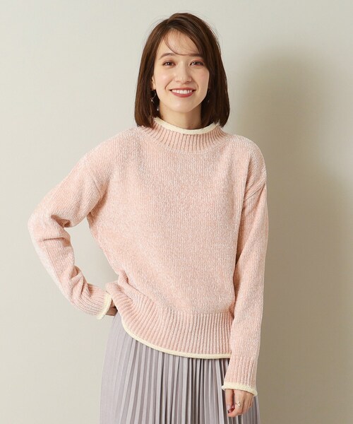 ITS'DEMO（イッツデモ）の「◆【手洗い可】ベロアモールニット（ニット/セーター・レディース・アイボリー/ブラウン系/サックスブルー/ピンク・00）」の4枚目の写真