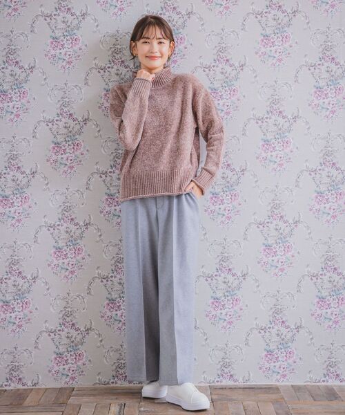 ITS'DEMO（イッツデモ）の「◆【手洗い可】ベロアモールニット（ニット/セーター・レディース・アイボリー/ブラウン系/サックスブルー/ピンク・00）」の6枚目の写真