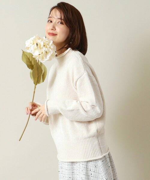 ITS'DEMO（イッツデモ）の「◆【手洗い可】ベロアモールニット（ニット/セーター・レディース・アイボリー/ブラウン系/サックスブルー/ピンク・00）」の8枚目の写真