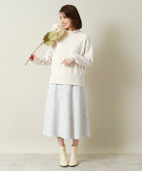 ITS'DEMO（イッツデモ）の「◆【手洗い可】ベロアモールニット（ニット/セーター・レディース・アイボリー/ブラウン系/サックスブルー/ピンク・00）」の9枚目の写真