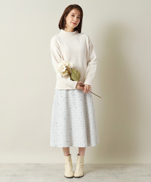 ITS'DEMO（イッツデモ）の「◆【手洗い可】ベロアモールニット（ニット/セーター・レディース・アイボリー/ブラウン系/サックスブルー/ピンク・00）」の10枚目の写真