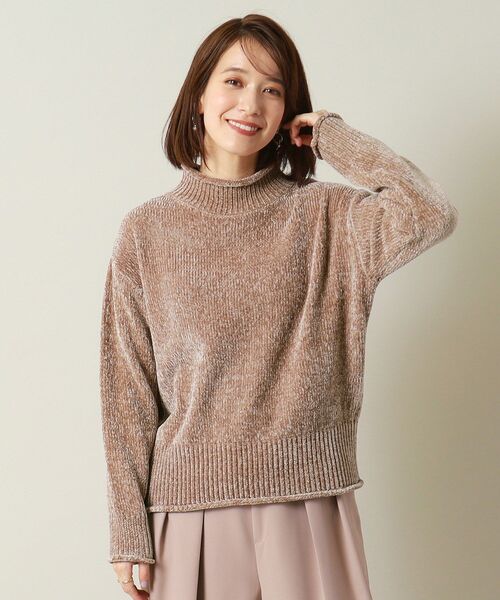 ITS'DEMO（イッツデモ）の「◆【手洗い可】ベロアモールニット（ニット/セーター・レディース・アイボリー/ブラウン系/サックスブルー/ピンク・00）」の12枚目の写真