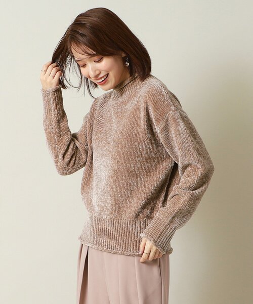 ITS'DEMO（イッツデモ）の「◆【手洗い可】ベロアモールニット（ニット/セーター・レディース・アイボリー/ブラウン系/サックスブルー/ピンク・00）」の13枚目の写真