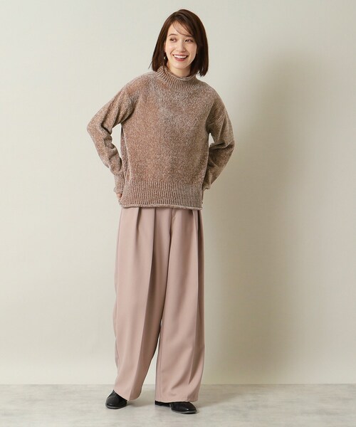 ITS'DEMO（イッツデモ）の「◆【手洗い可】ベロアモールニット（ニット/セーター・レディース・アイボリー/ブラウン系/サックスブルー/ピンク・00）」の14枚目の写真