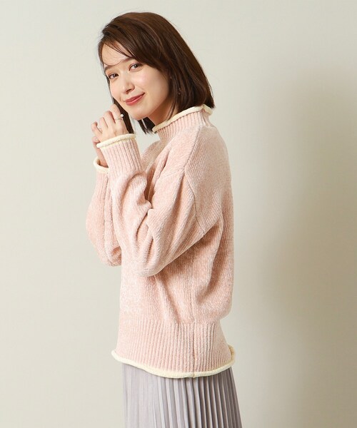 ITS'DEMO（イッツデモ）の「◆【手洗い可】ベロアモールニット（ニット/セーター・レディース・アイボリー/ブラウン系/サックスブルー/ピンク・00）」の17枚目の写真