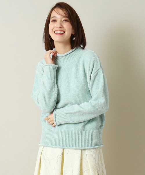 ITS'DEMO（イッツデモ）の「◆【手洗い可】ベロアモールニット（ニット/セーター・レディース・アイボリー/ブラウン系/サックスブルー/ピンク・00）」の21枚目の写真