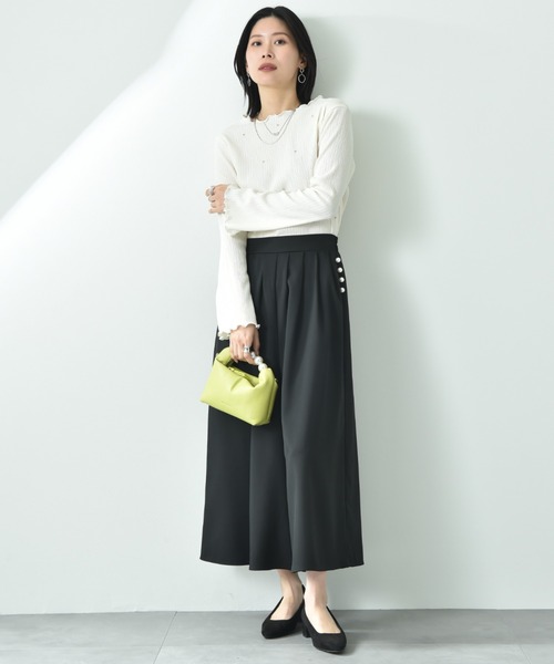 INTERPLANET(インタープラネット)の「パール釦スカンツ(その他パンツ・レディース・グレー/サックスブルー/ブラック/ブルー・FREE)」の6枚目の写真