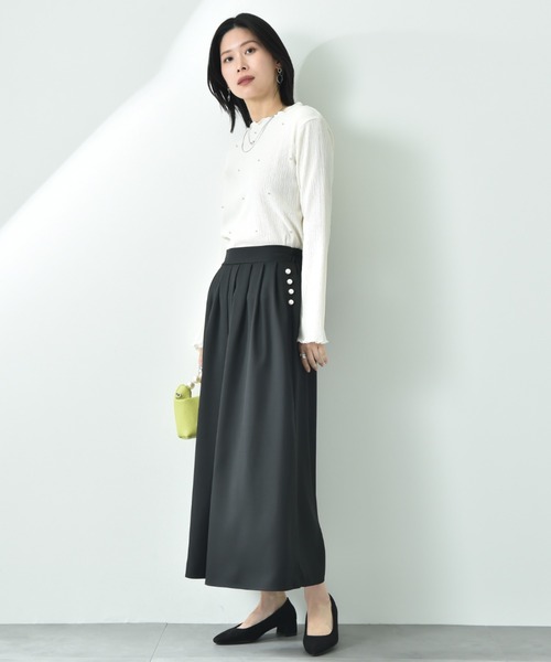 INTERPLANET(インタープラネット)の「パール釦スカンツ(その他パンツ・レディース・グレー/サックスブルー/ブラック/ブルー・FREE)」の7枚目の写真