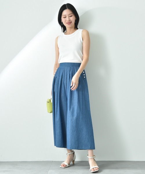 INTERPLANET(インタープラネット)の「パール釦スカンツ(その他パンツ・レディース・グレー/サックスブルー/ブラック/ブルー・FREE)」の16枚目の写真