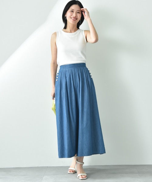 INTERPLANET(インタープラネット)の「パール釦スカンツ(その他パンツ・レディース・グレー/サックスブルー/ブラック/ブルー・FREE)」の18枚目の写真